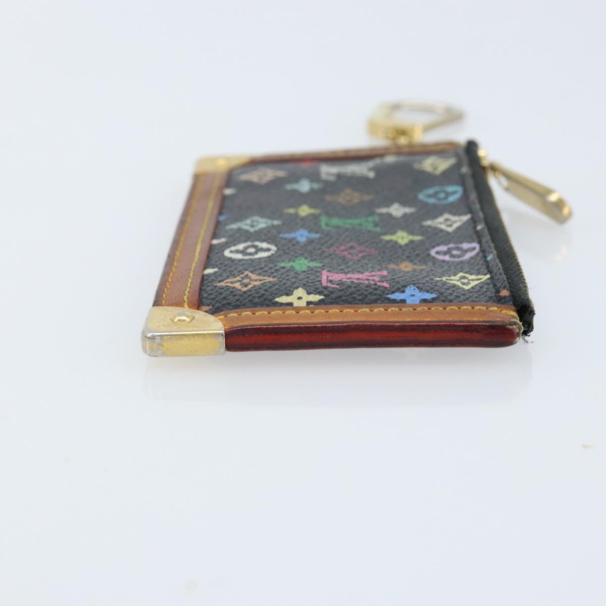 LOUIS VUITTON Multicolor Pochette Cles Coin Purse Black M13664 LV Auth ARZ265