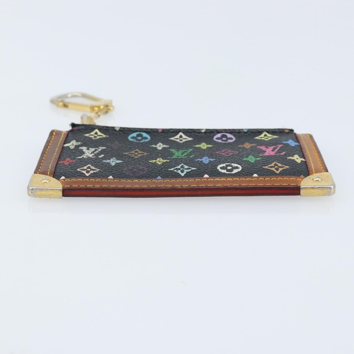LOUIS VUITTON Multicolor Pochette Cles Coin Purse Black M13664 LV Auth ARZ265