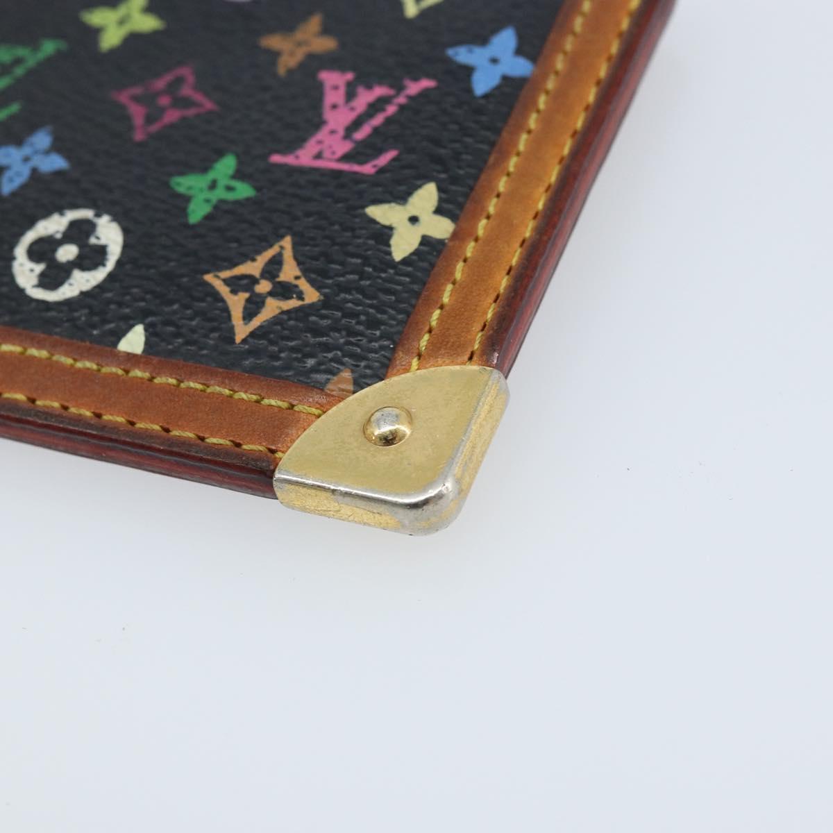 LOUIS VUITTON Multicolor Pochette Cles Coin Purse Black M13664 LV Auth ARZ265