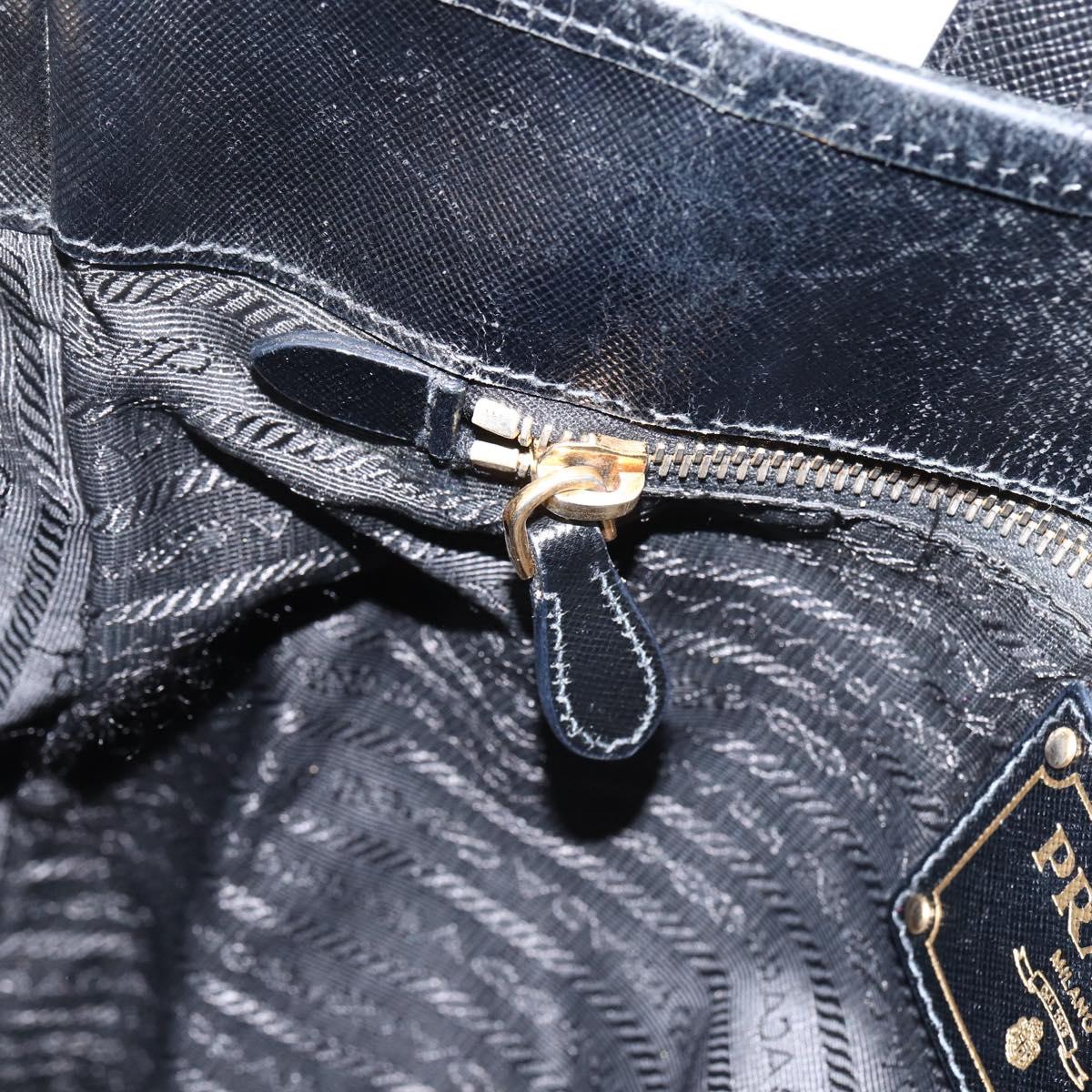 PRADA Tote Bag Nylon 2way Black Gold Auth ARZ275