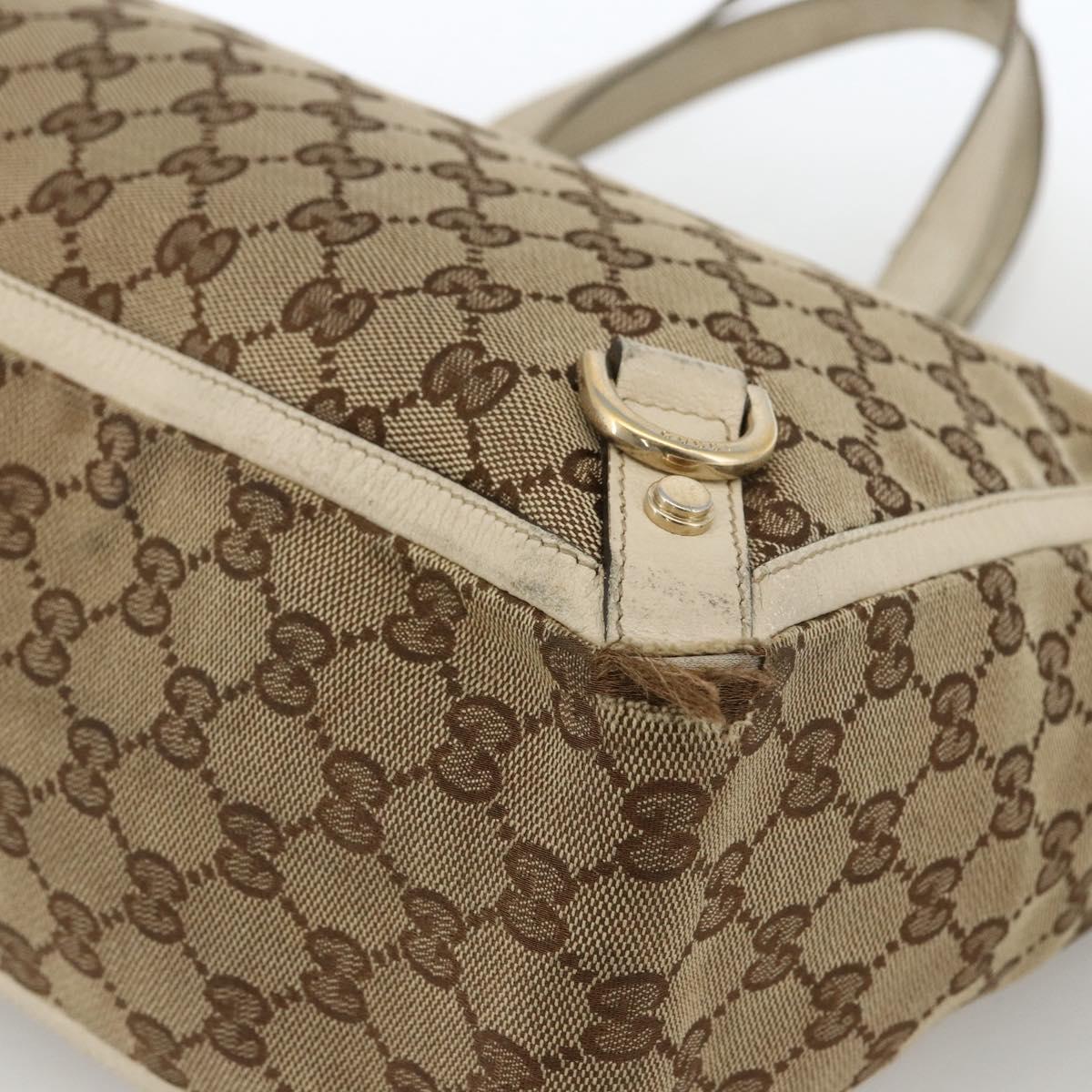 GUCCI GG Canvas Abbey Tote Bag Beige Gold 141472 Auth ARZ280