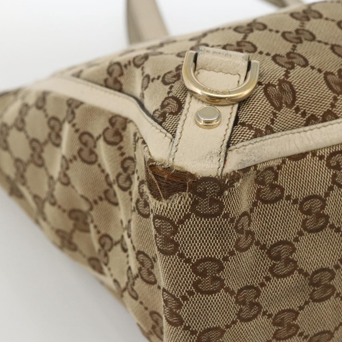 GUCCI GG Canvas Abbey Tote Bag Beige Gold 141472 Auth ARZ280