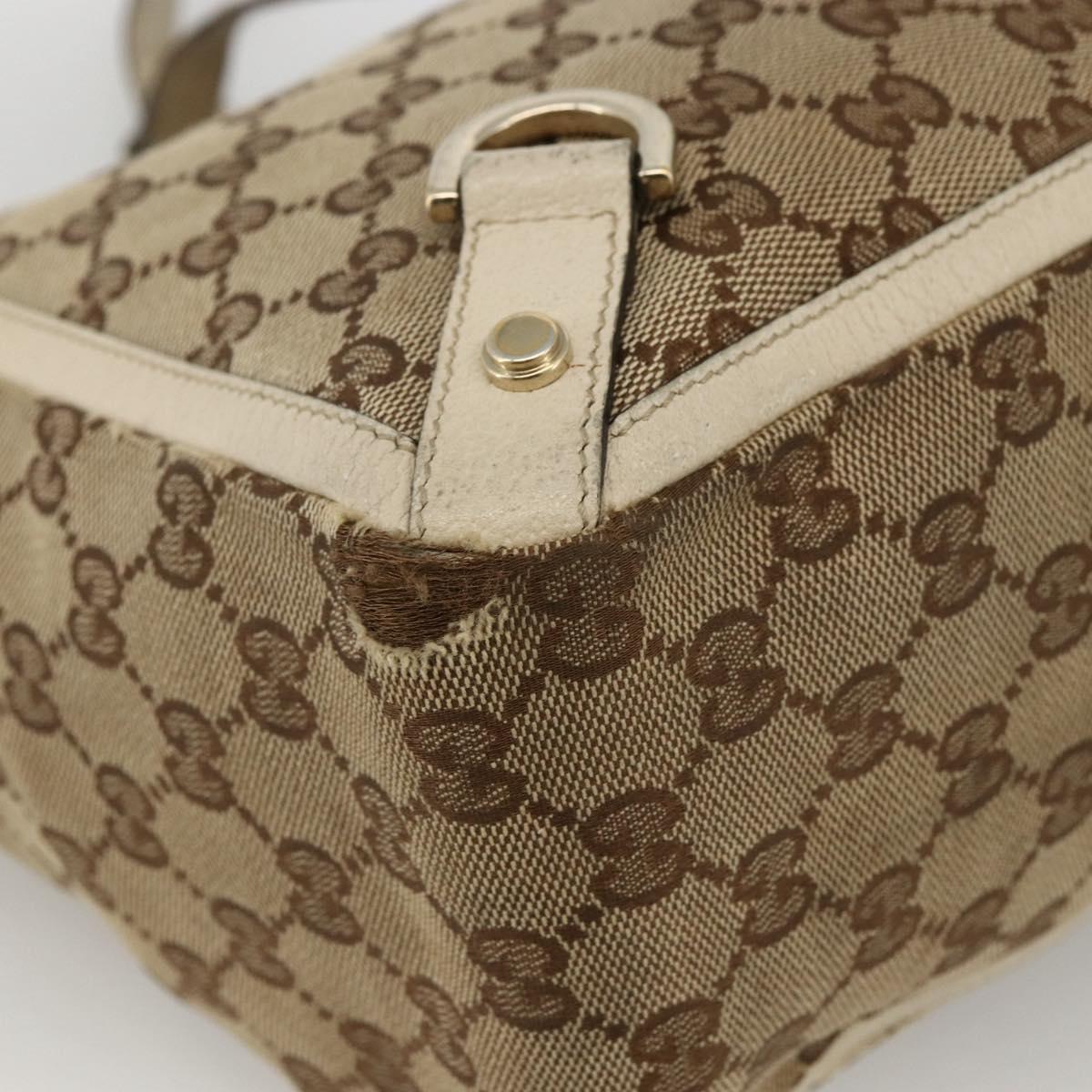 GUCCI GG Canvas Abbey Tote Bag Beige Gold 141472 Auth ARZ280