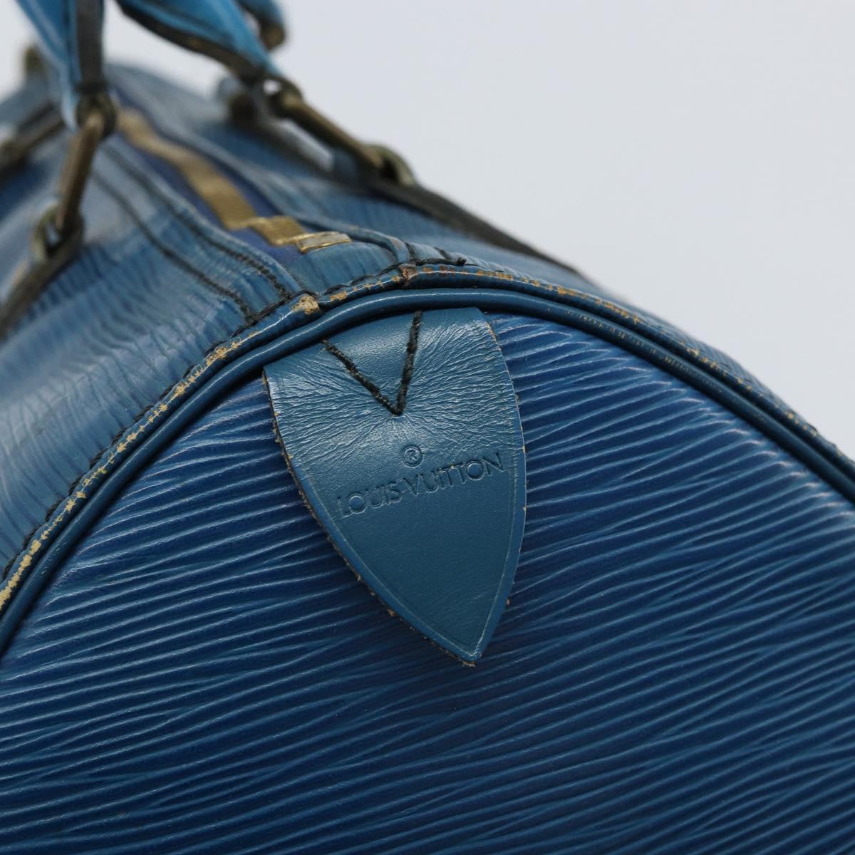 LOUIS VUITTON Epi Speedy 30 Hand Bag Toledo Blue M43005 LV Auth ARZ281