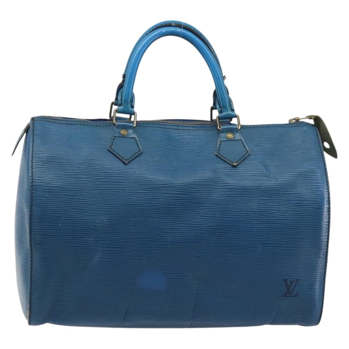 LOUIS VUITTON Epi Speedy 30 Hand Bag Toledo Blue M43005 LV Auth ARZ281