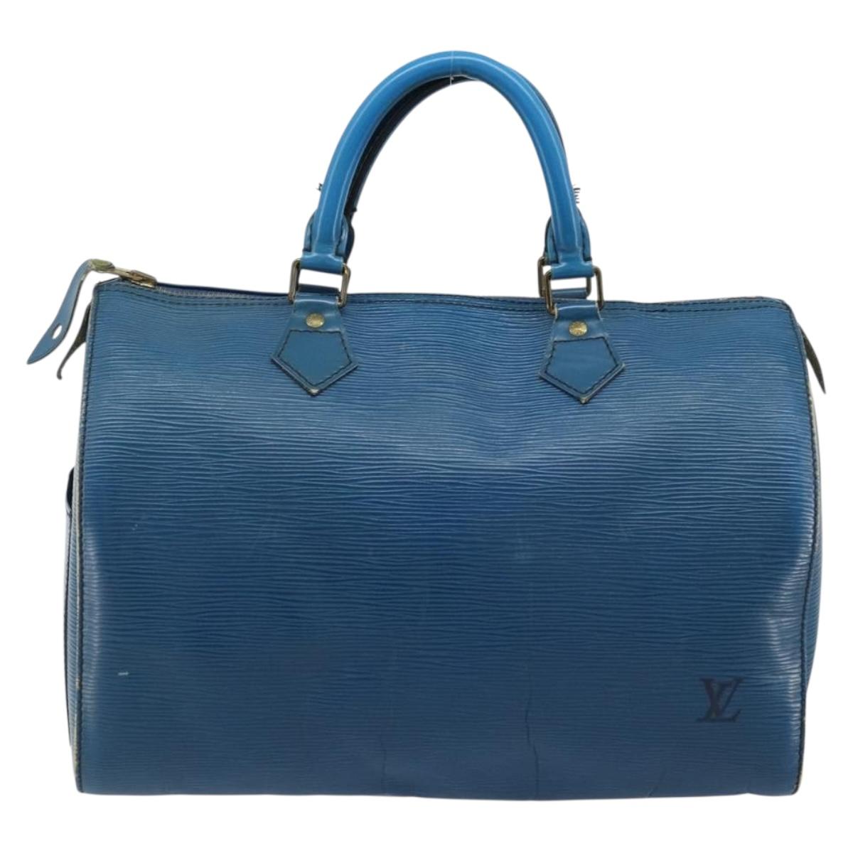 LOUIS VUITTON Epi Speedy 30 Hand Bag Toledo Blue M43005 LV Auth ARZ281