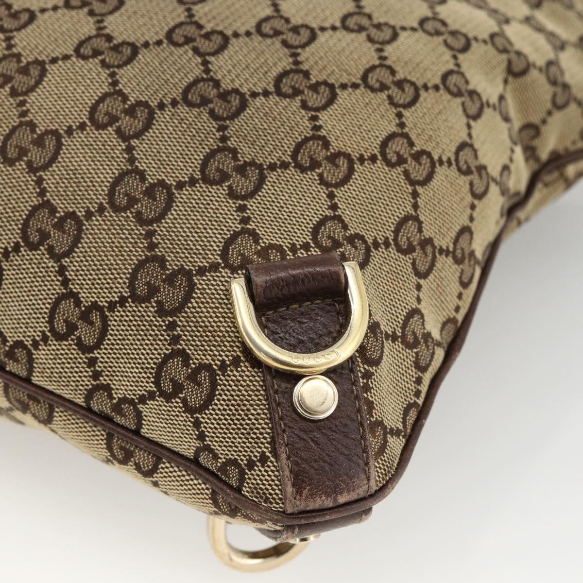 GUCCI GG Canvas Abbey Shoulder Bag Beige Gold 131326 Auth ARZ287