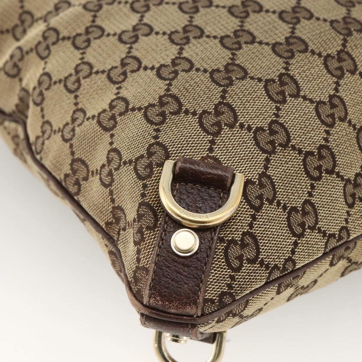 GUCCI GG Canvas Abbey Shoulder Bag Beige Gold 131326 Auth ARZ287