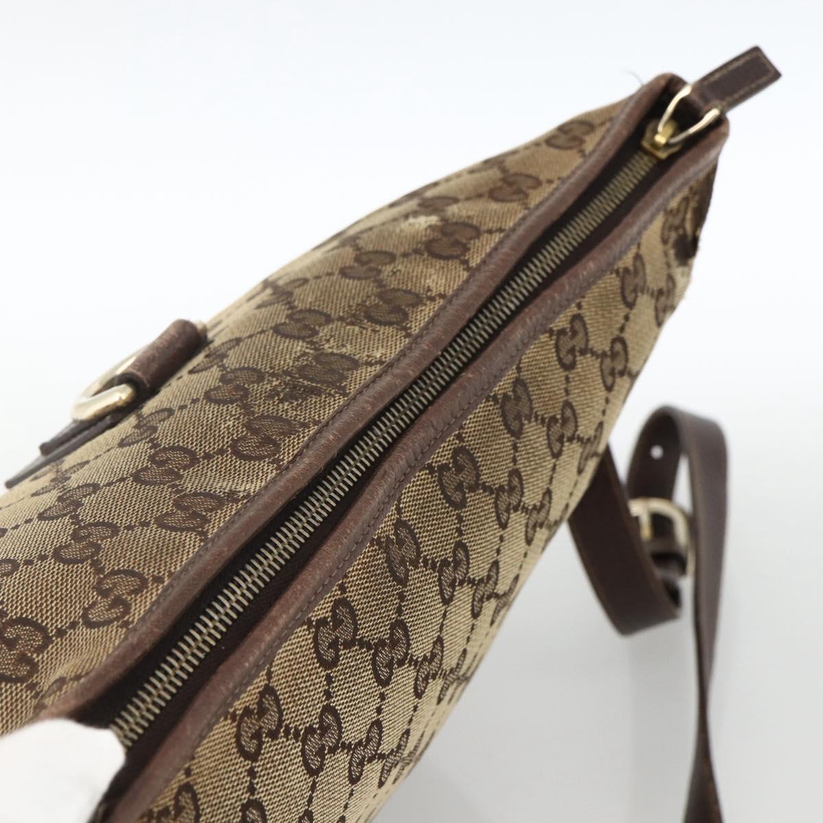 GUCCI GG Canvas Abbey Shoulder Bag Beige Gold 131326 Auth ARZ287