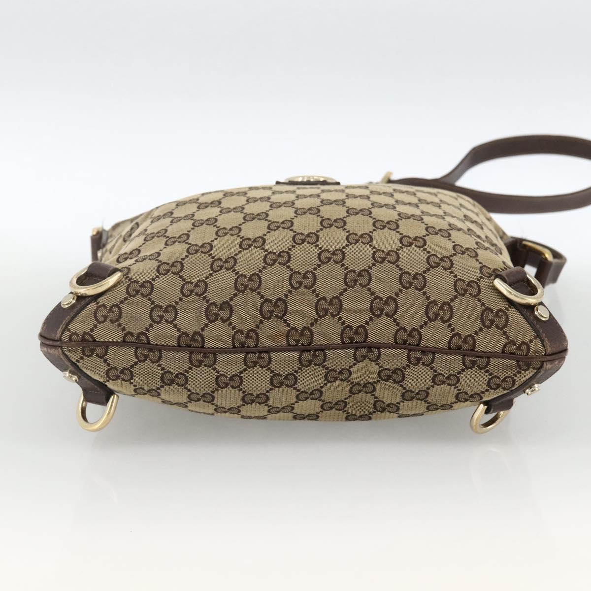 GUCCI GG Canvas Abbey Shoulder Bag Beige Gold 131326 Auth ARZ287