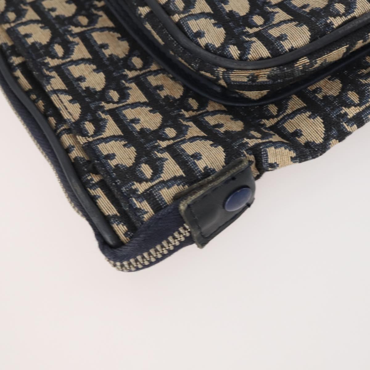 Christian Dior Trotter Canvas Garment Cover Navy Silver Auth ARZ290