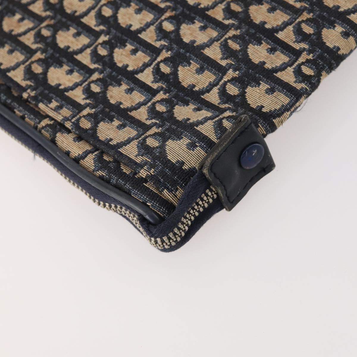 Christian Dior Trotter Canvas Garment Cover Navy Silver Auth ARZ290