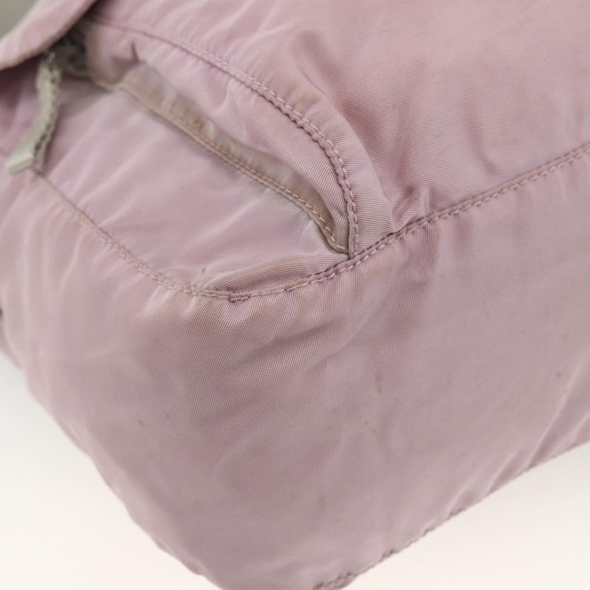 PRADA Shoulder Bag Nylon Pink Silver Auth ARZ292