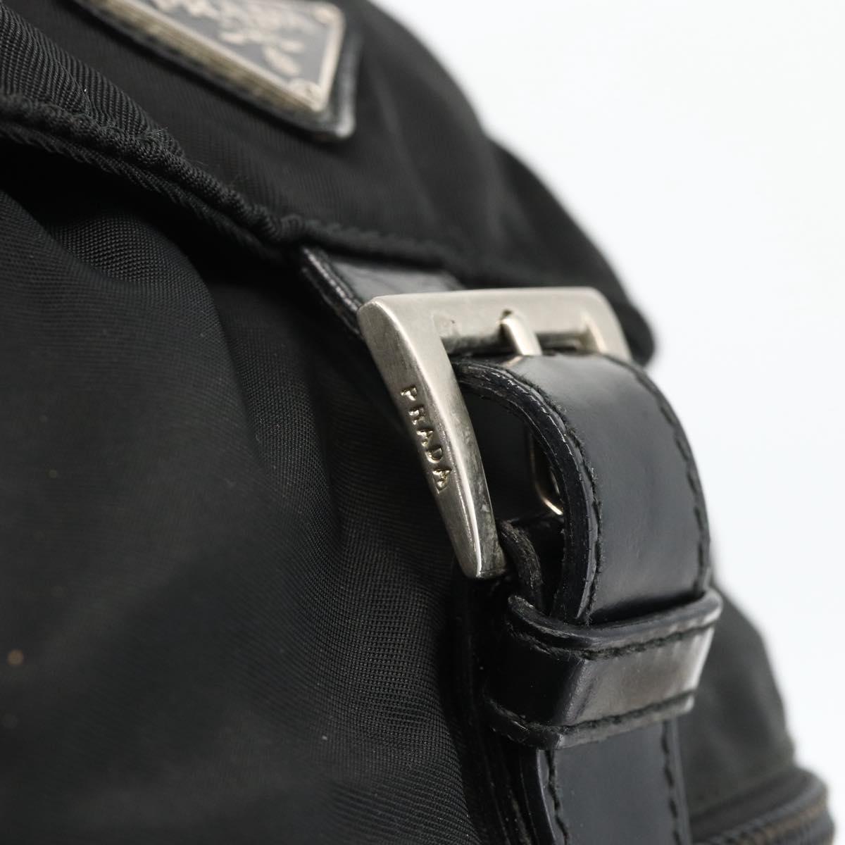PRADA Backpack Nylon Black Silver Auth ARZ295A