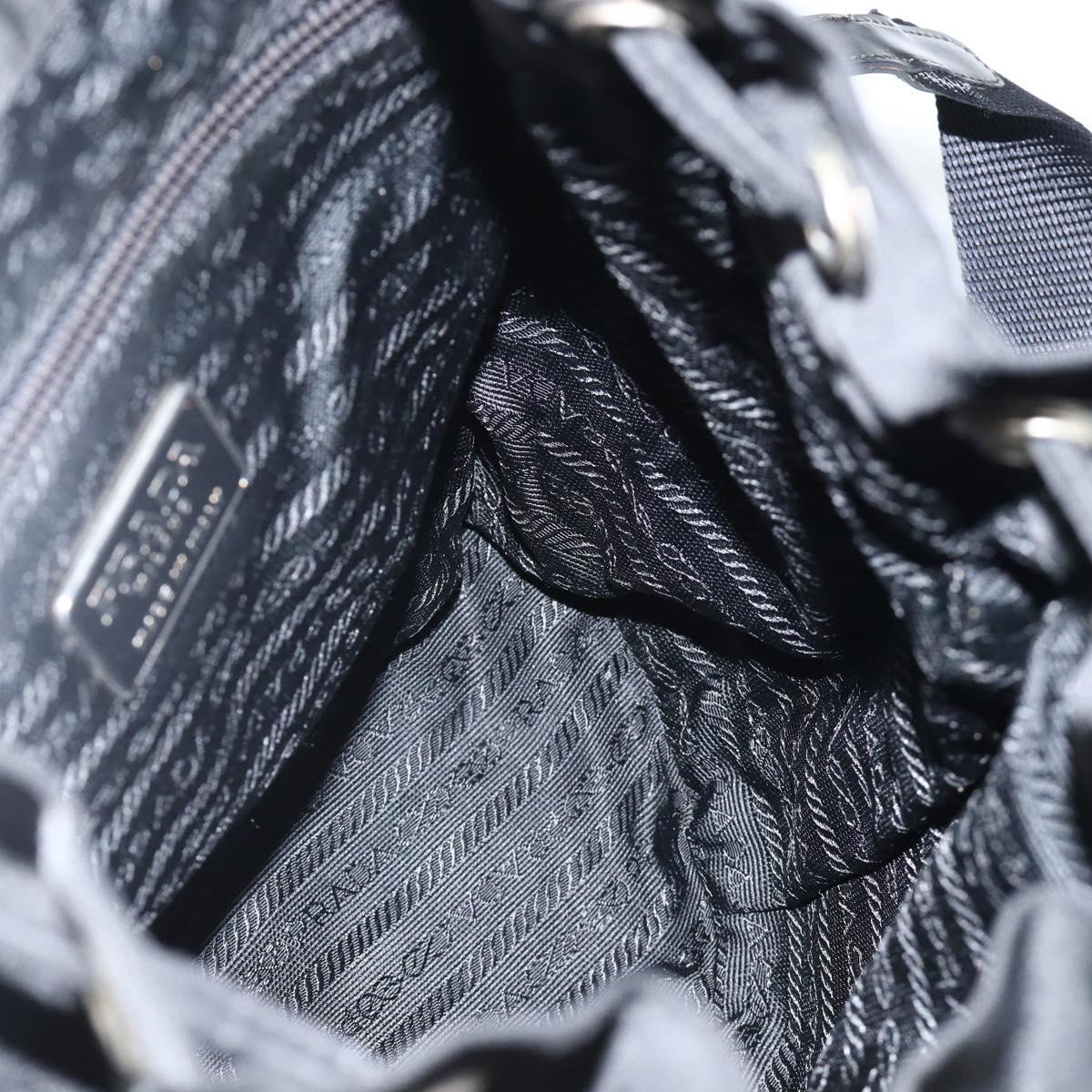 PRADA Backpack Nylon Black Silver Auth ARZ295A