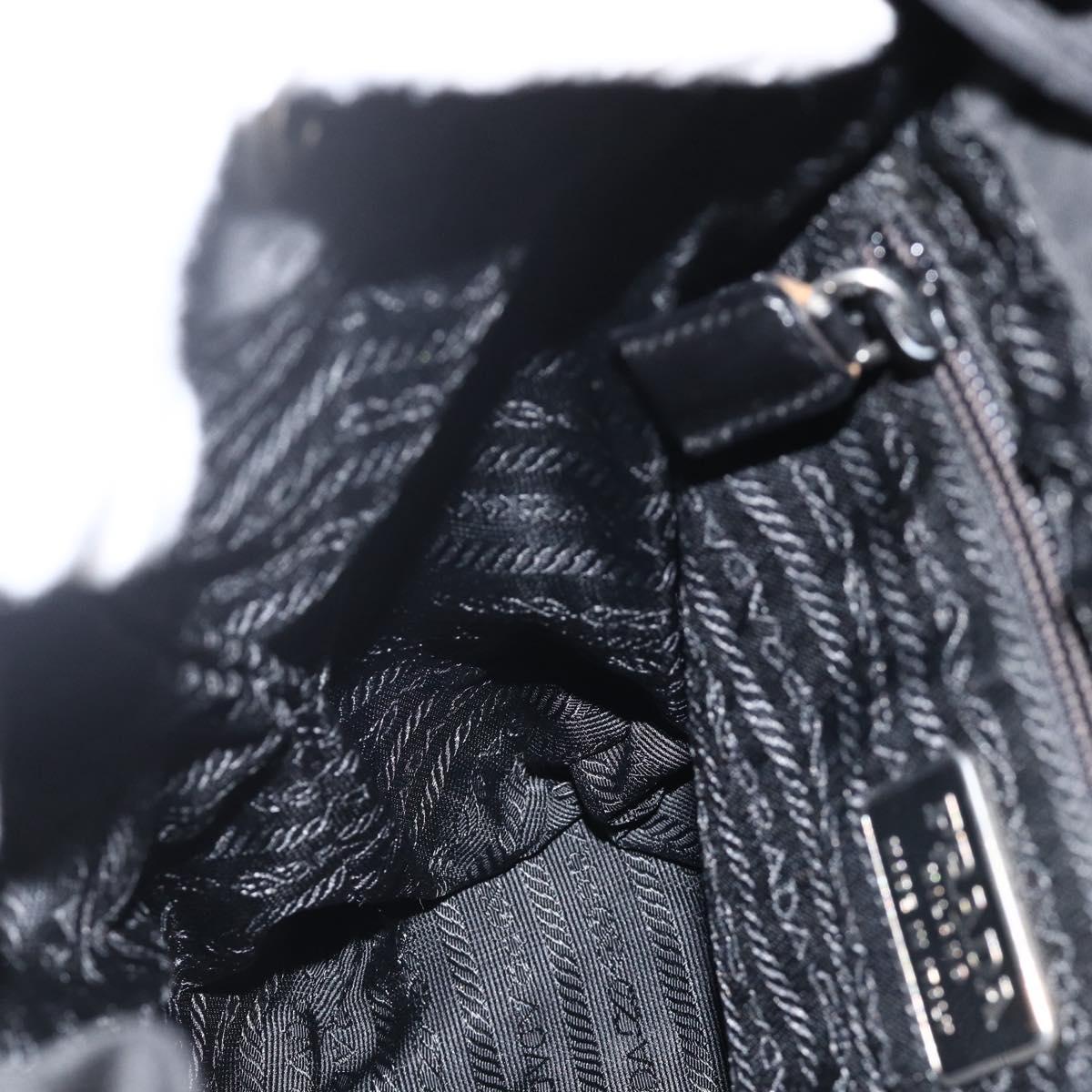 PRADA Backpack Nylon Black Silver Auth ARZ295A