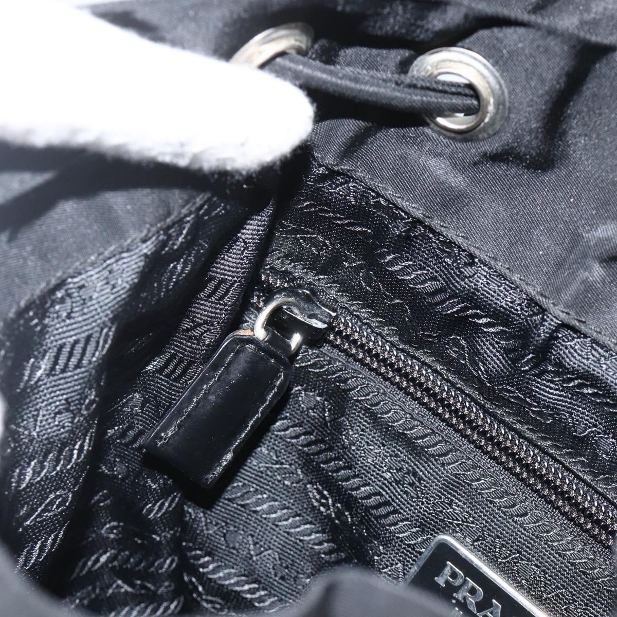 PRADA Backpack Nylon Black Silver Auth ARZ295A