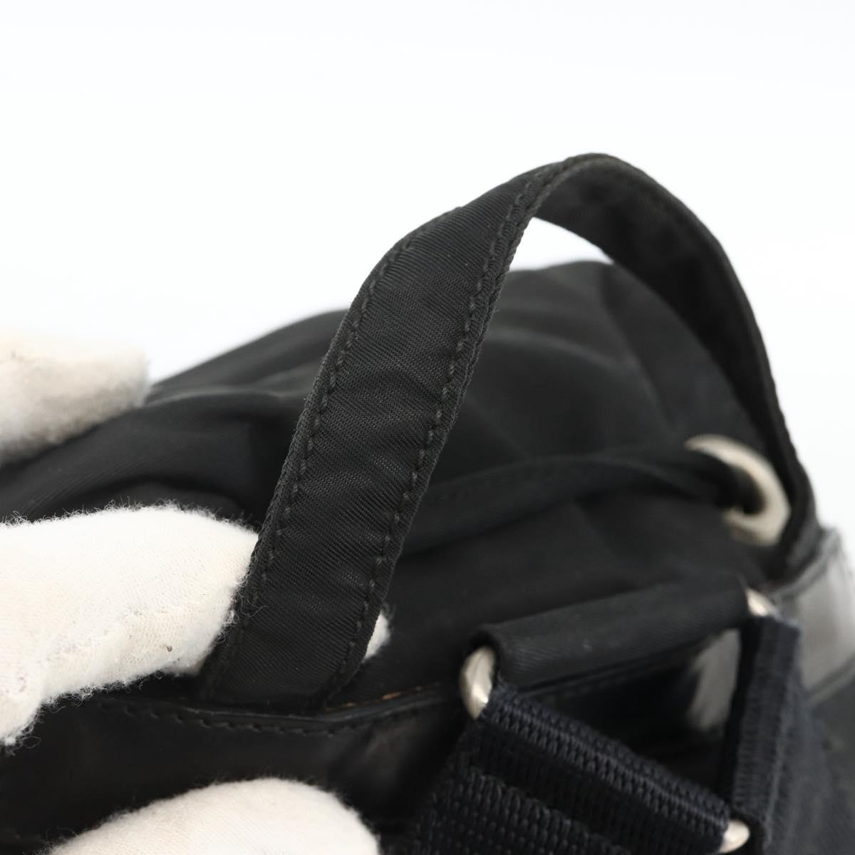 PRADA Backpack Nylon Black Silver Auth ARZ295A