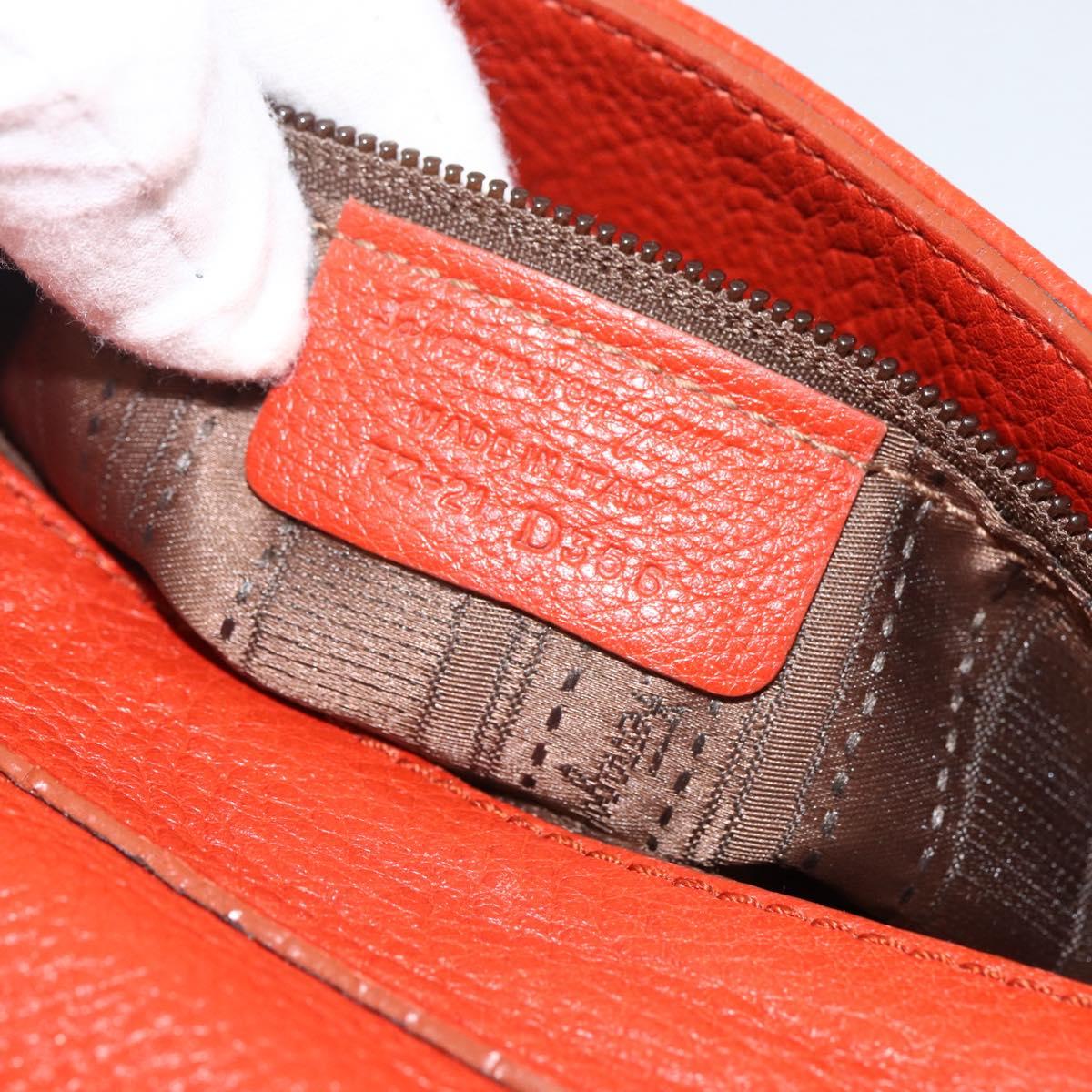Salvatore Ferragamo Gancini Hand Bag Leather 2way Red Silver Auth ARZ300A