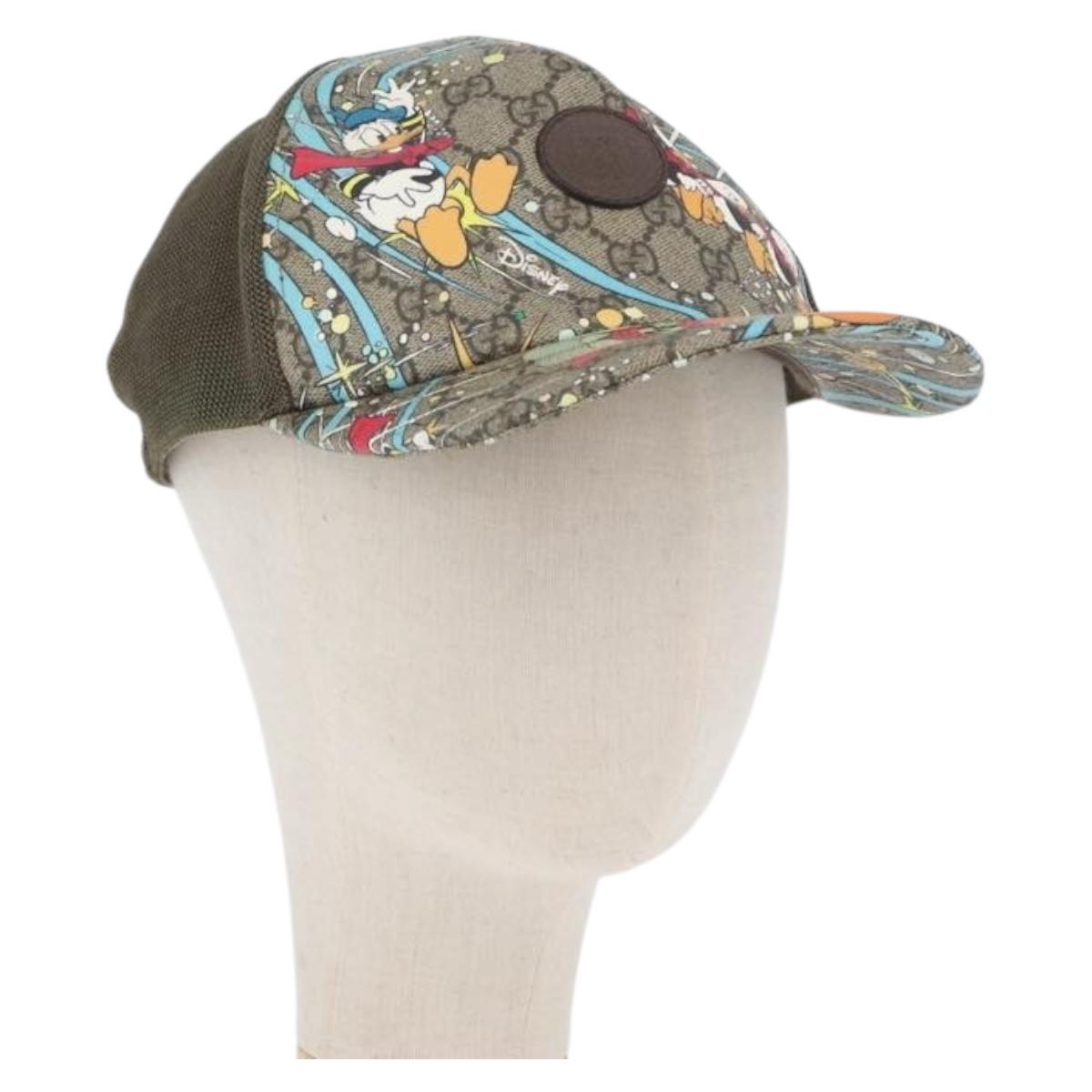 GUCCI GG Supreme GUCCIxDisney Cap PVC Beige 648843 Auth ARZ306M