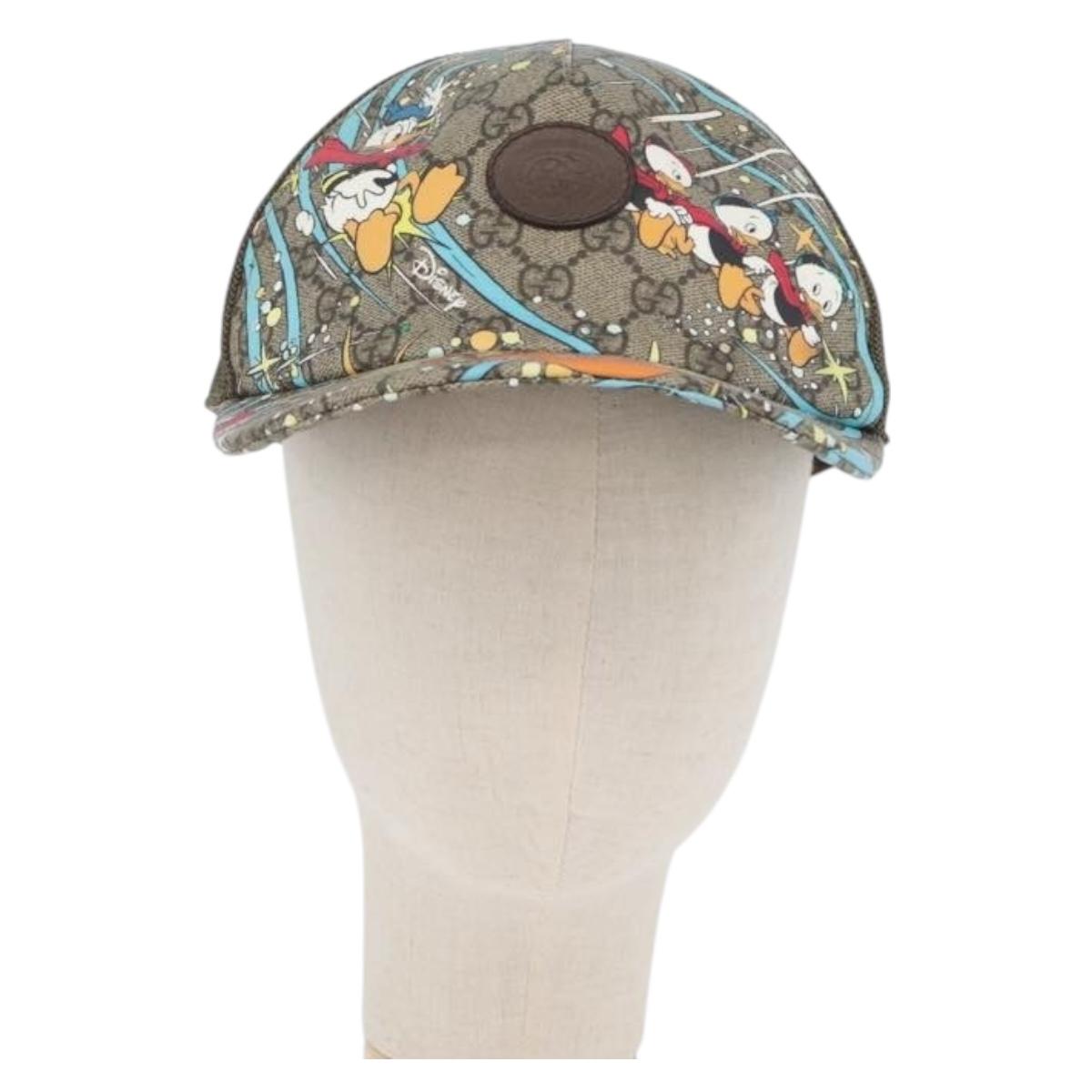 GUCCI GG Supreme GUCCIxDisney Cap PVC Beige 648843 Auth ARZ306M