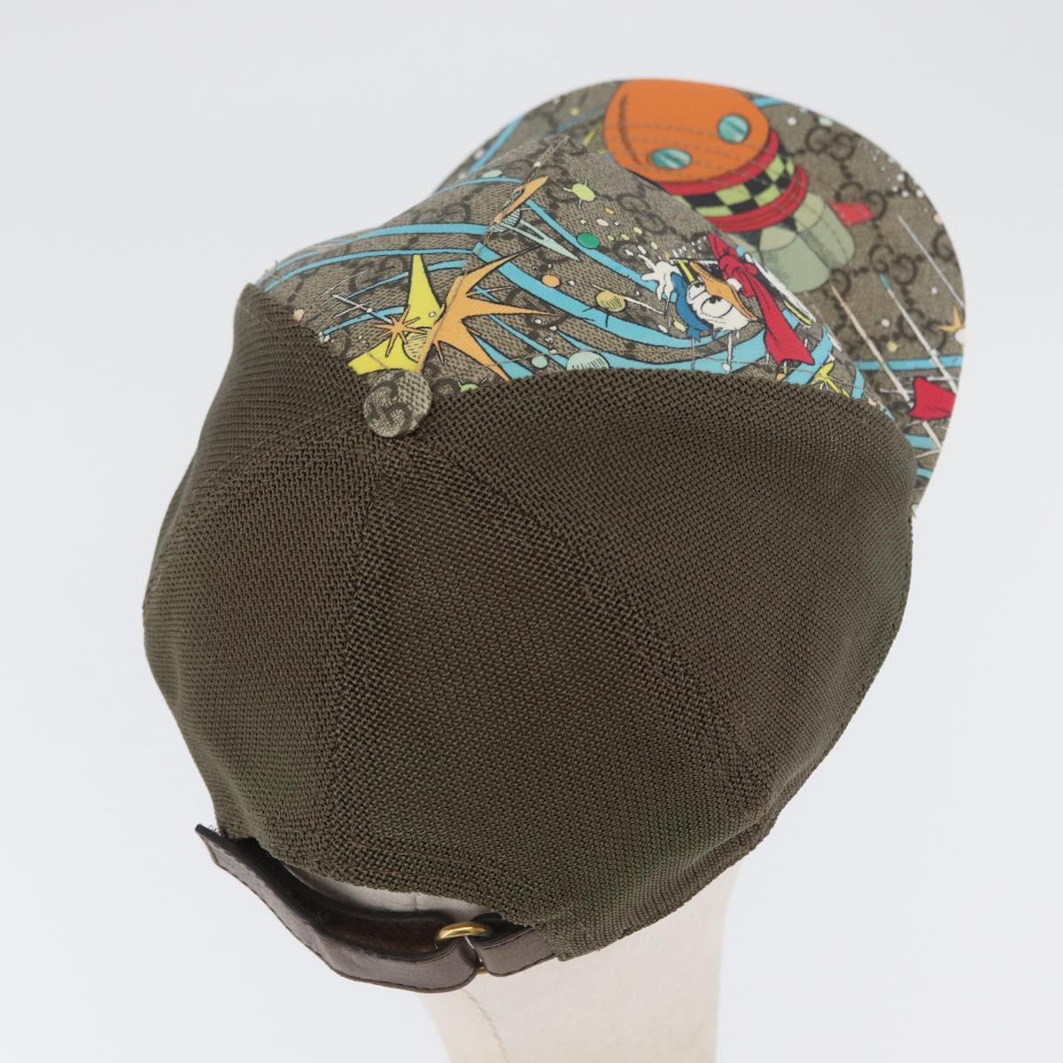 GUCCI GG Supreme GUCCIxDisney Cap PVC Beige 648843 Auth ARZ306M