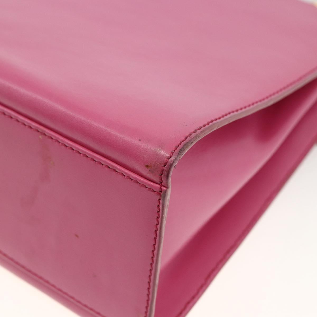 CELINE Hand Bag Leather 2way Pink Gold Auth ARZ310V