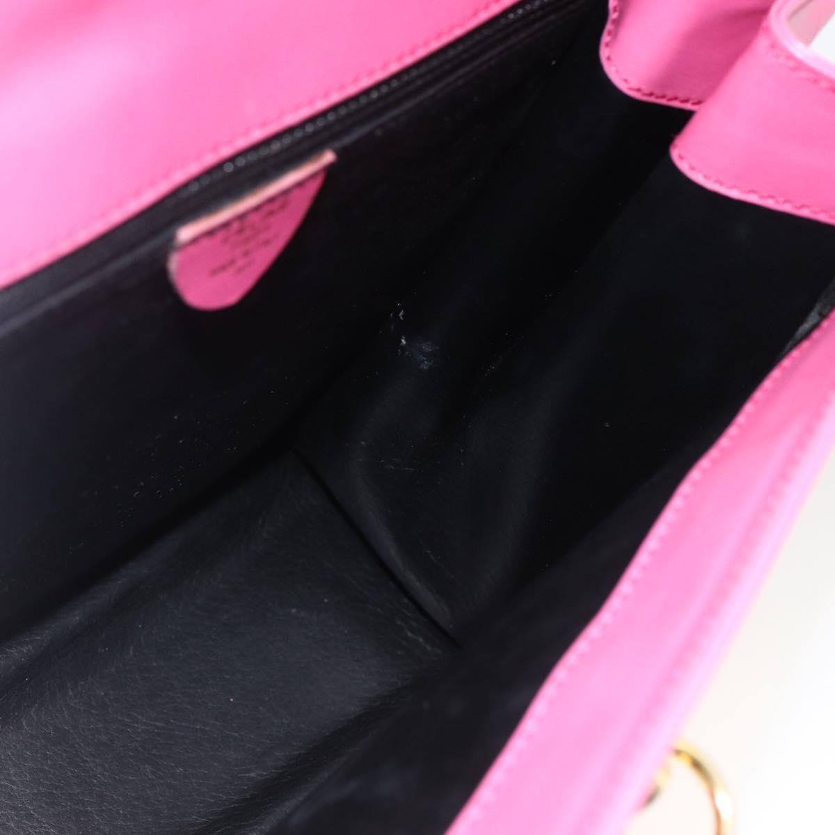CELINE Hand Bag Leather 2way Pink Gold Auth ARZ310V