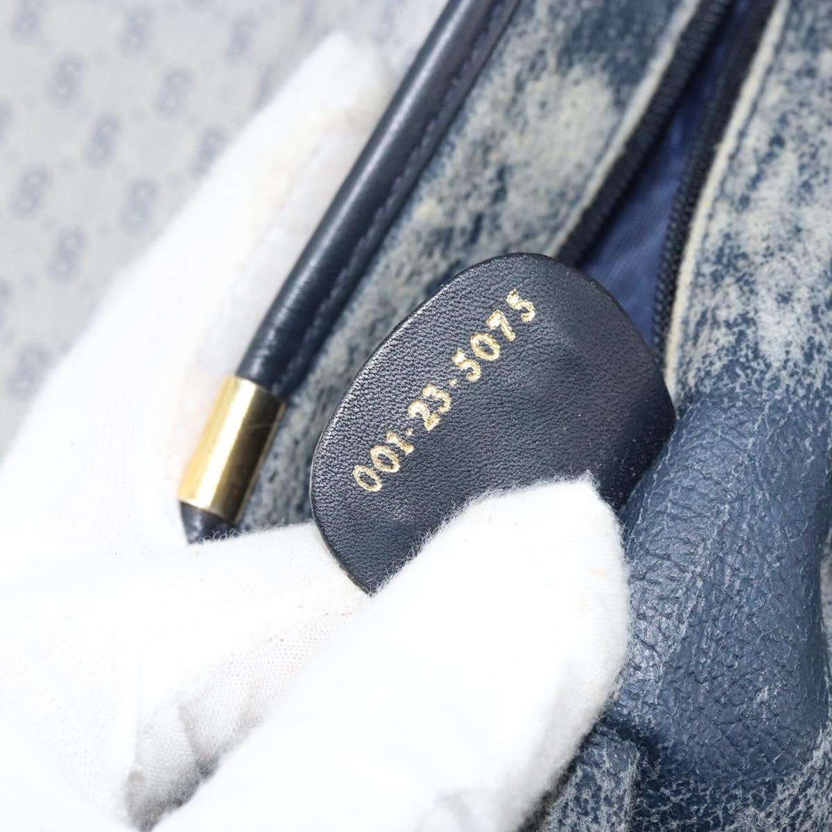 GUCCI Micro GG Supreme Shoulder Bag PVC Navy Gold Auth ARZ314