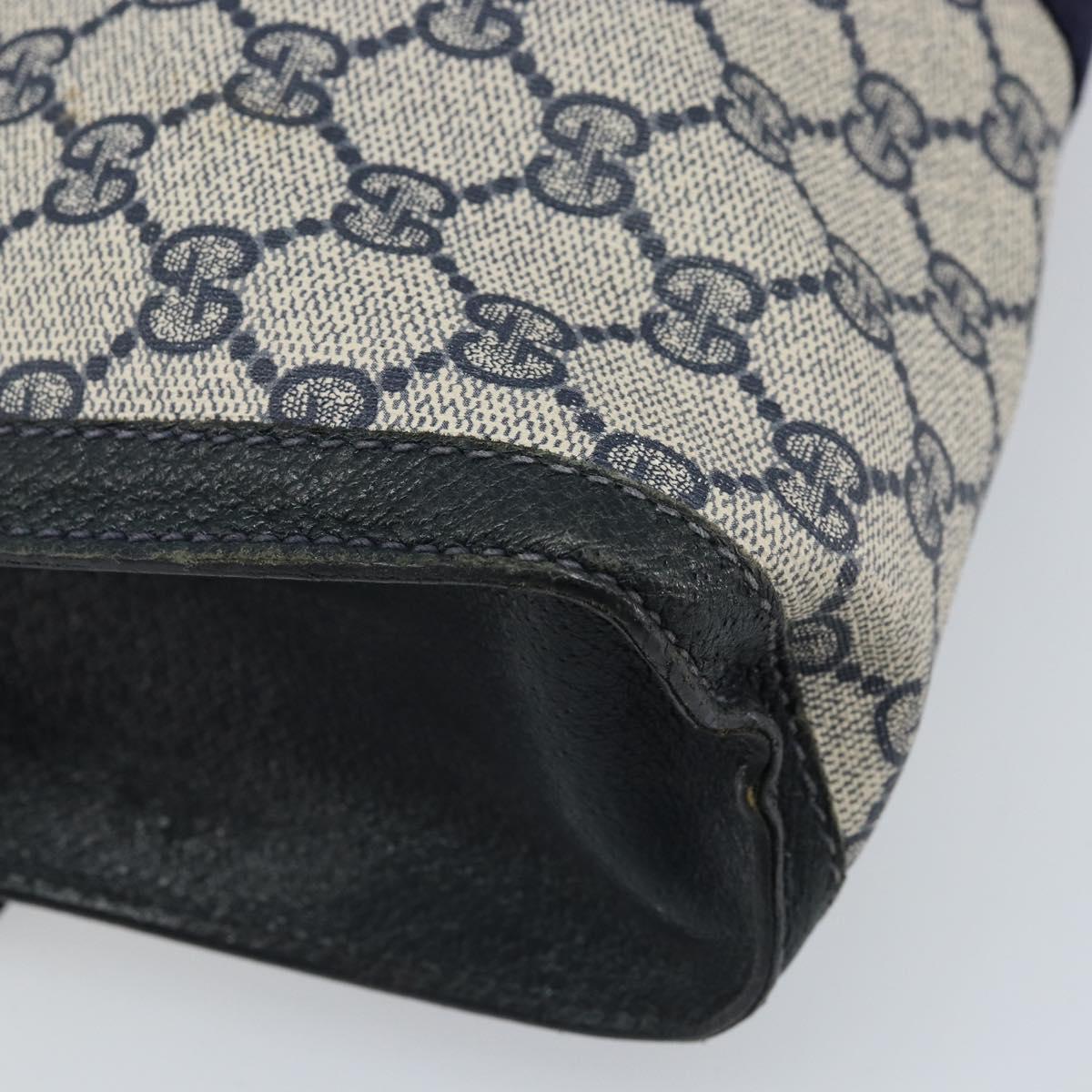 GUCCI GG Supreme Sherry Line Clutch Bag PVC Navy Red 84 01 007 Auth ARZ315