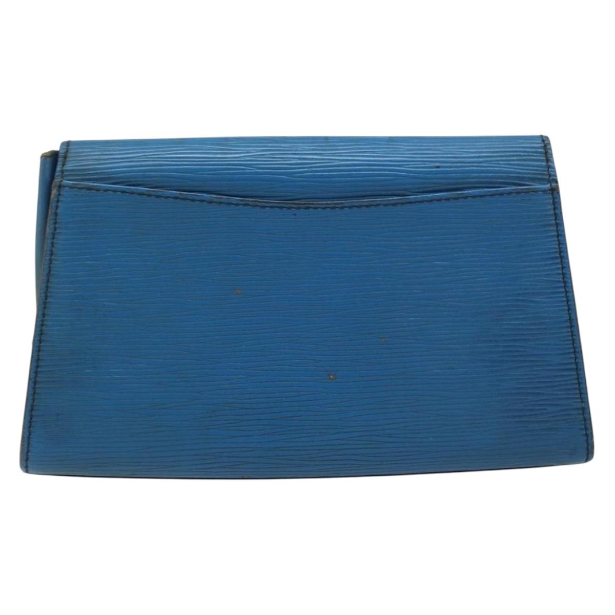 LOUIS VUITTON Epi Art Deco Clutch Bag Blue M52635 LV Auth ARZ317