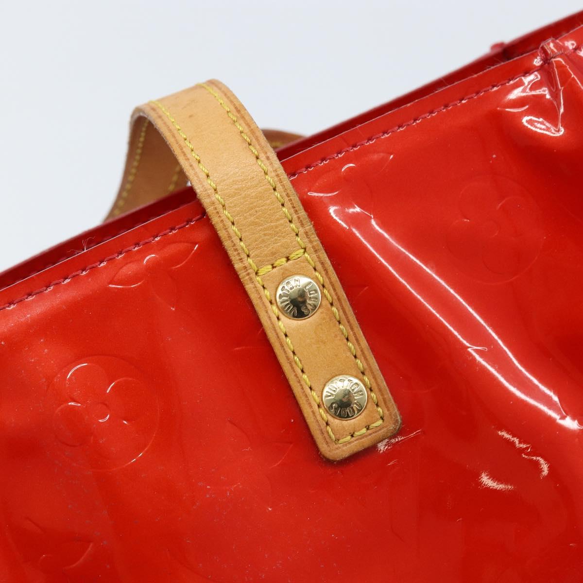 LOUIS VUITTON Monogram Vernis Reade PM Hand Bag Red Rouge M91088 LV Auth ARZ320