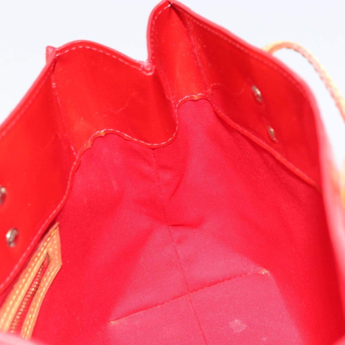 LOUIS VUITTON Monogram Vernis Reade PM Hand Bag Red Rouge M91088 LV Auth ARZ320