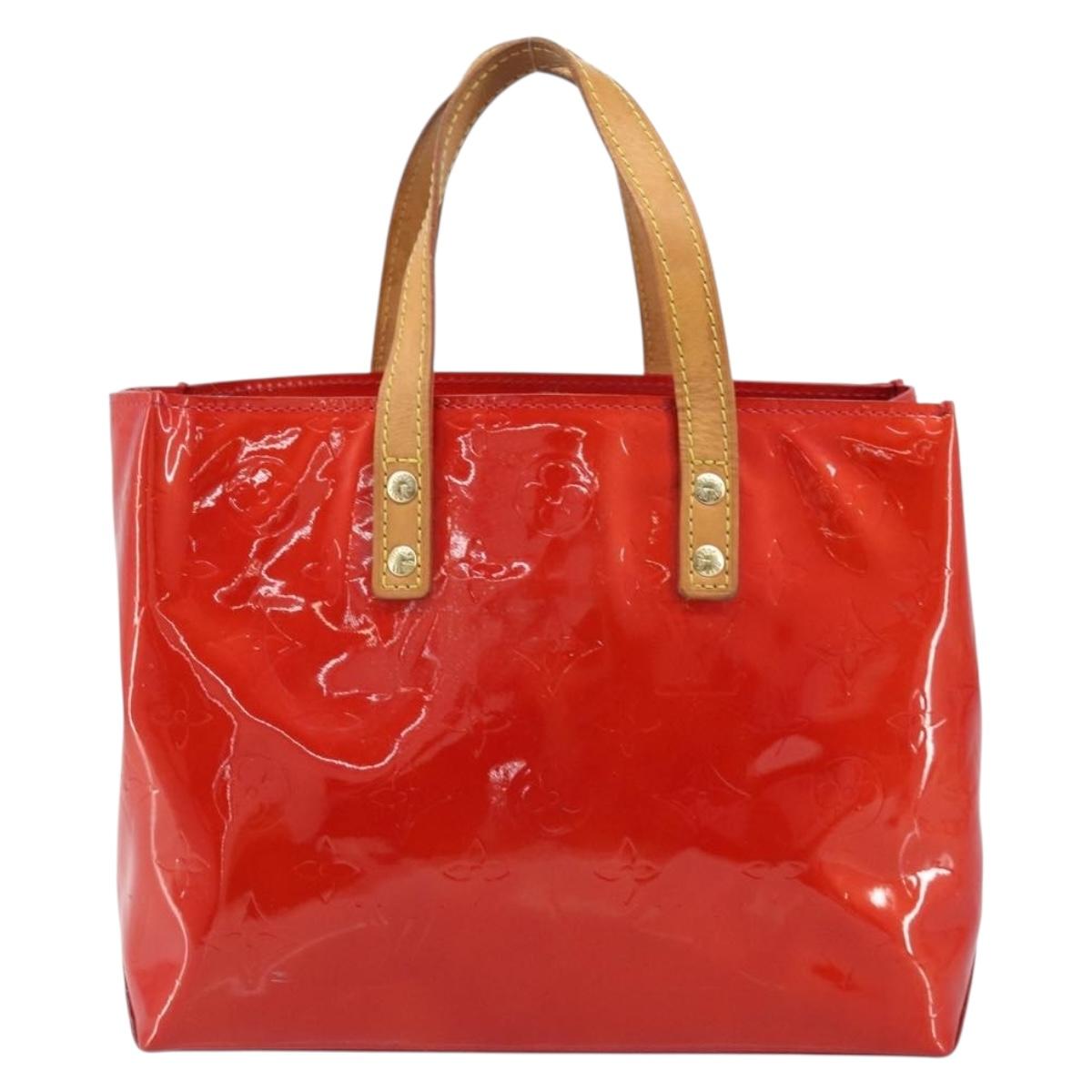 LOUIS VUITTON Monogram Vernis Reade PM Hand Bag Red Rouge M91088 LV Auth ARZ320