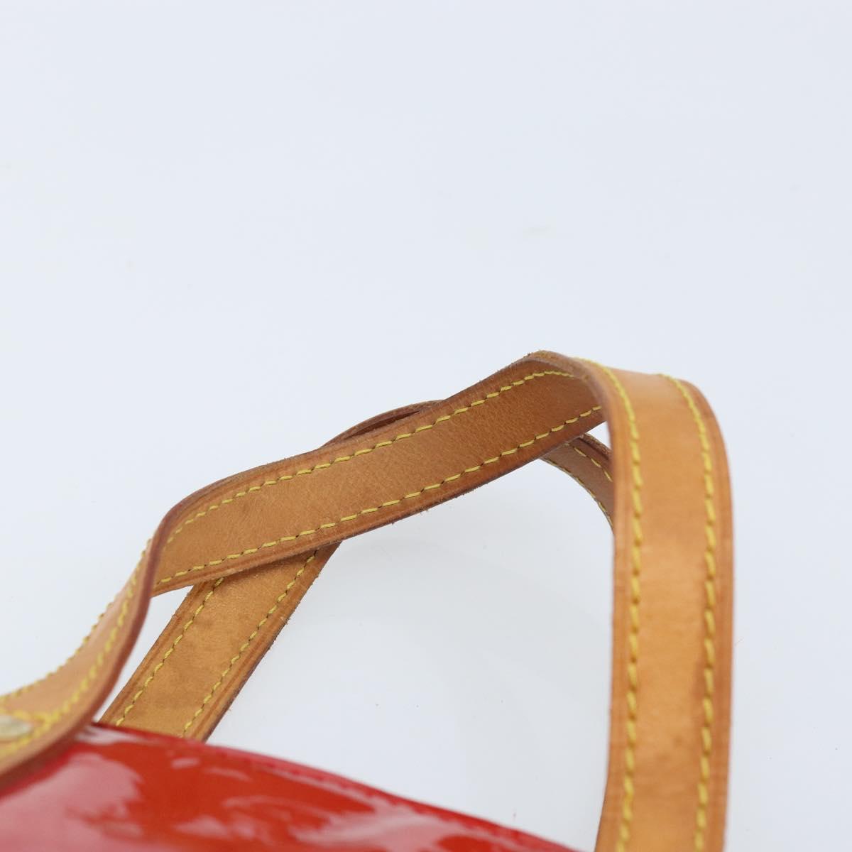LOUIS VUITTON Monogram Vernis Reade PM Hand Bag Red Rouge M91088 LV Auth ARZ320