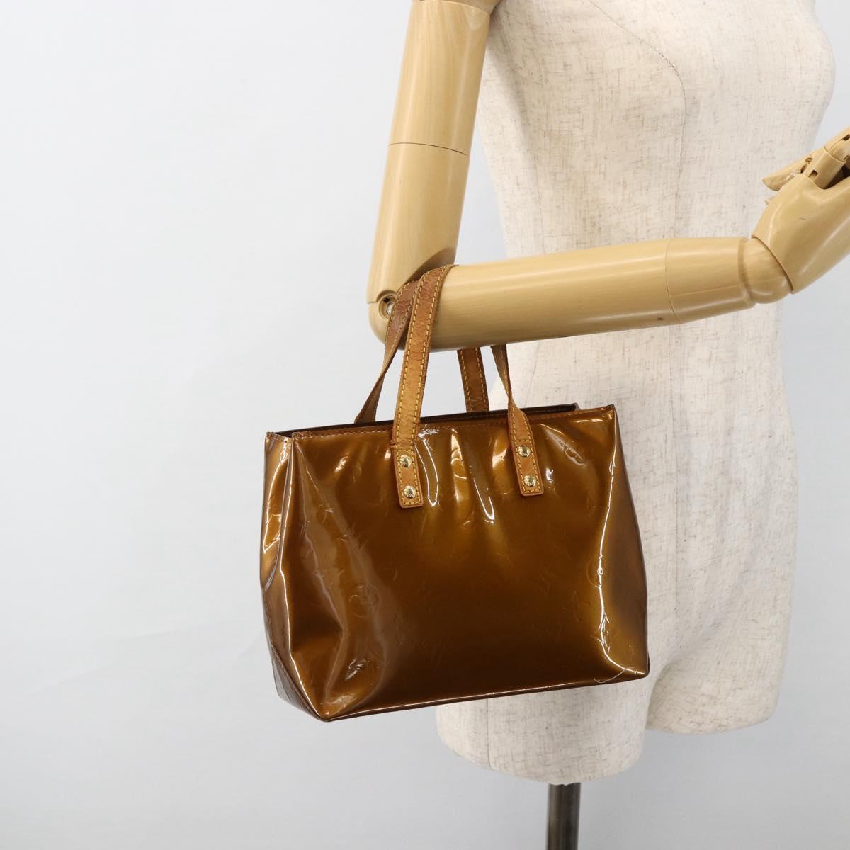 LOUIS VUITTON Monogram Vernis Reade PM Hand Bag Bronze M91146 LV Auth ARZ321