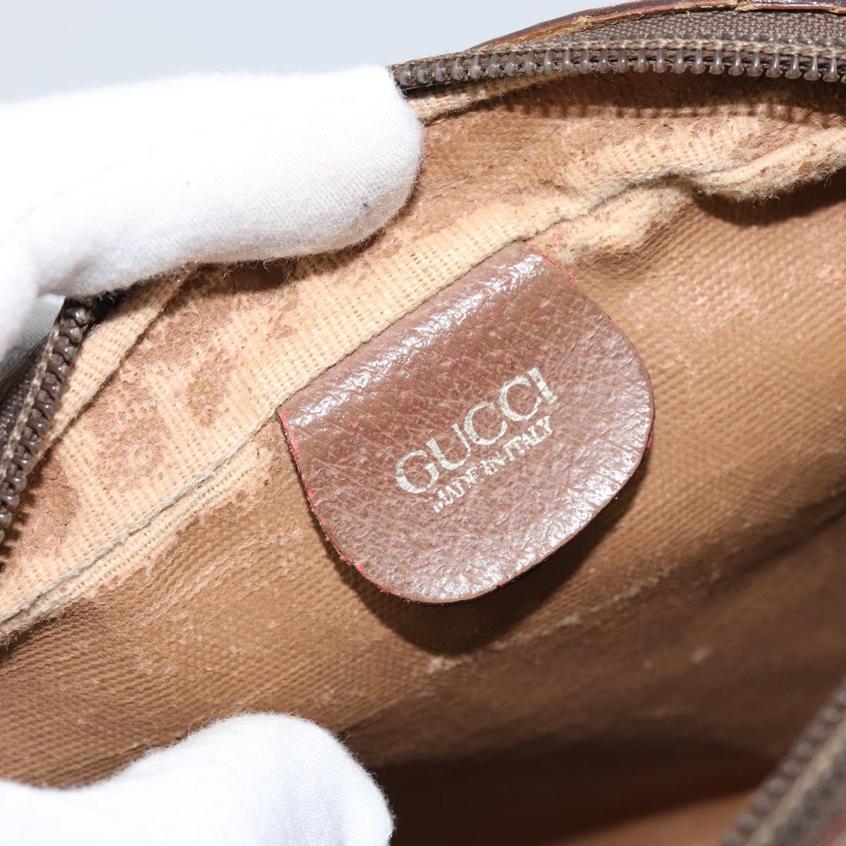 GUCCI GG Supreme Web Sherry Line Bag PVC Beige Gold 001 44 6655 Auth ARZ340