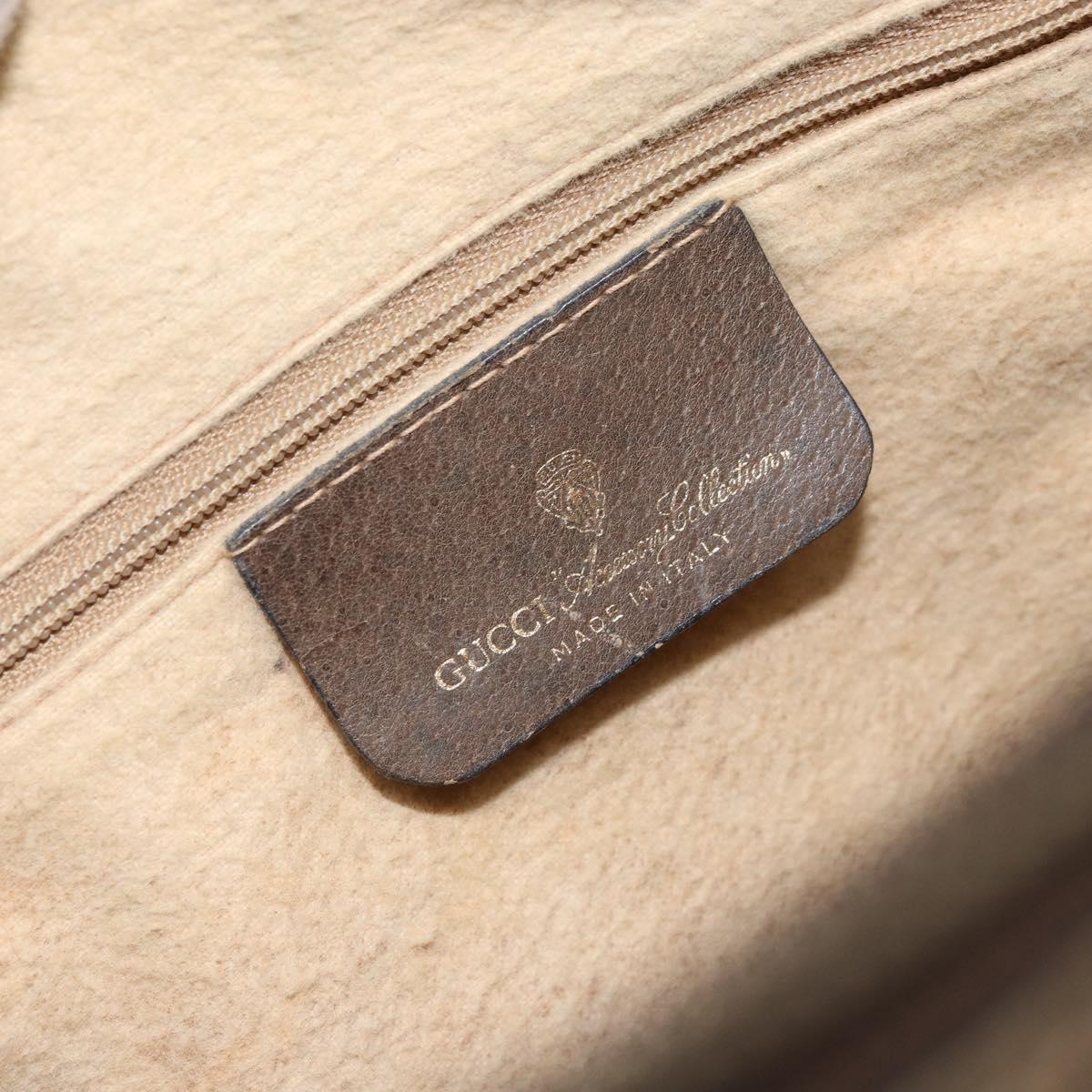 GUCCI GG Supreme Web Sherry Line Boston Bag PVC Beige Gold 58 02 007 Auth ARZ349