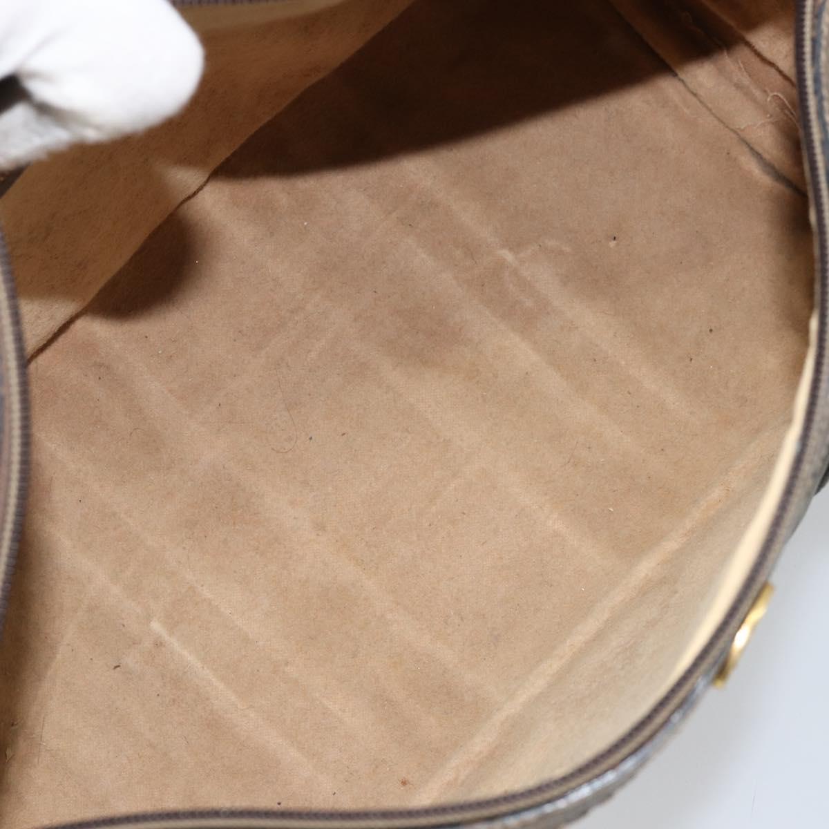 GUCCI GG Supreme Web Sherry Line Boston Bag PVC Beige Gold 58 02 007 Auth ARZ349