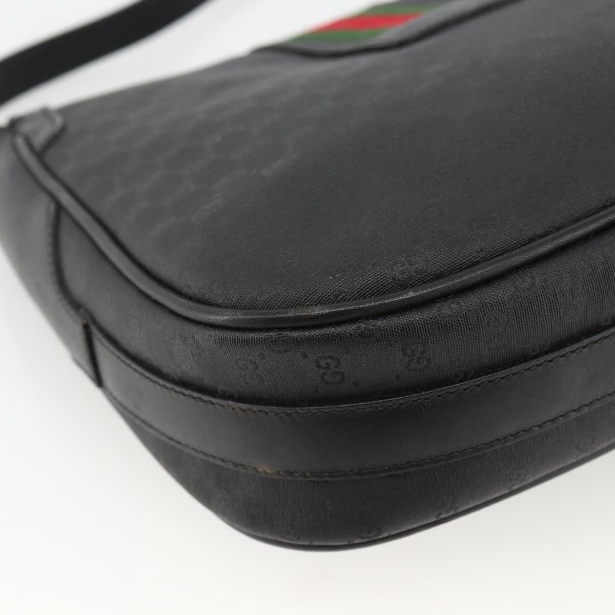 GUCCI Micro GG Supreme Web Sherry Line Bag PVC Black 001 115 0914 Auth ARZ351