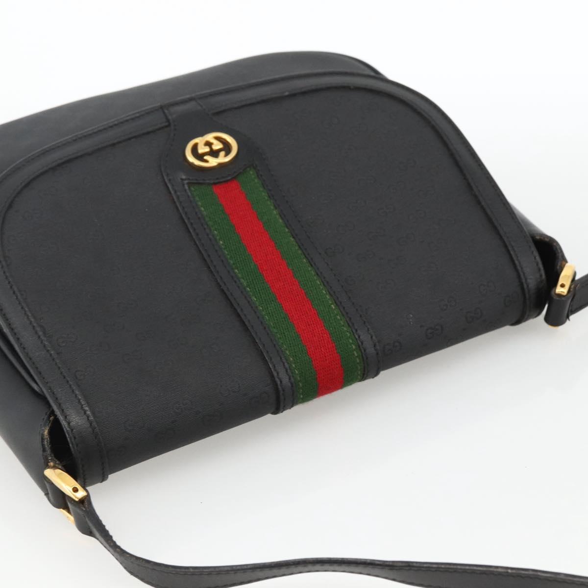 GUCCI Micro GG Supreme Web Sherry Line Bag PVC Black 001 115 0914 Auth ARZ351