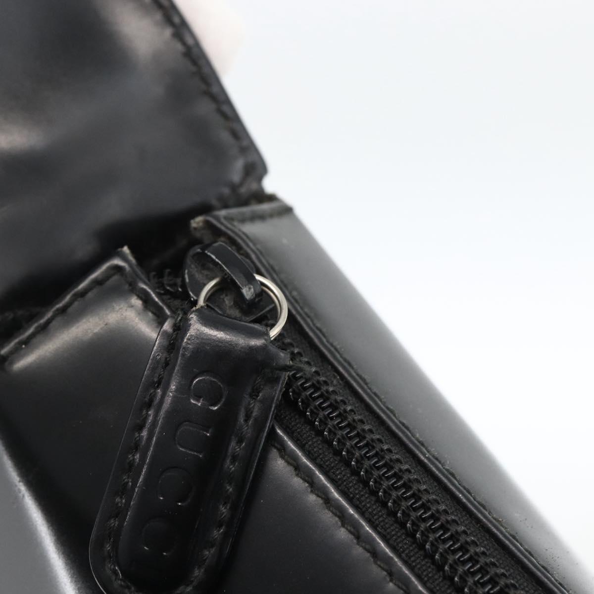 GUCCI Shoulder Bag Patent leather Black 001 3754 1703 Auth ARZ352