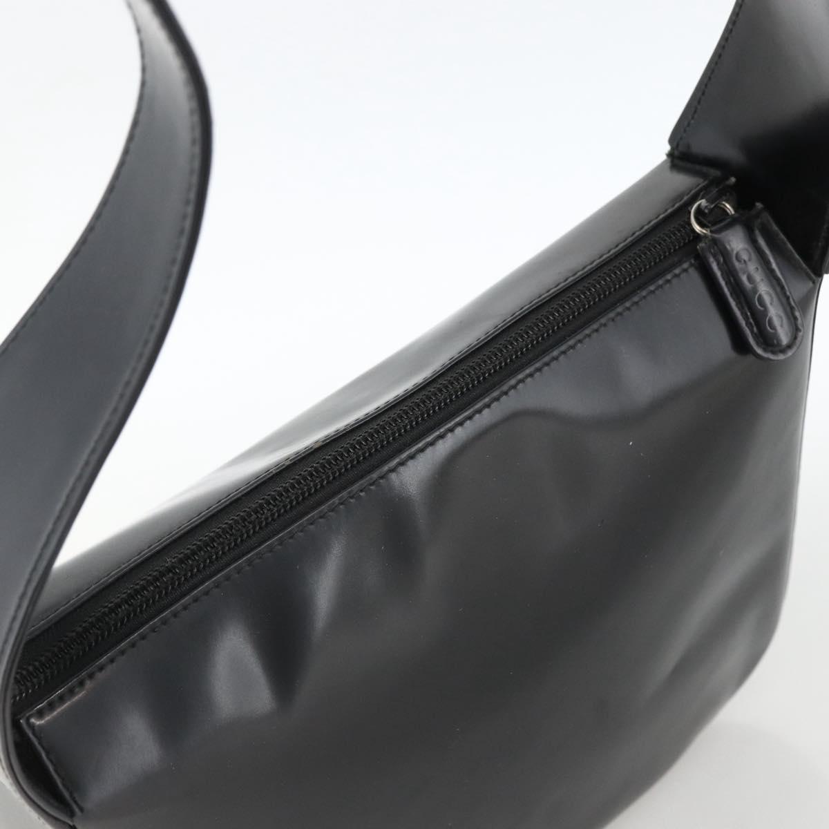 GUCCI Shoulder Bag Patent leather Black 001 3754 1703 Auth ARZ352