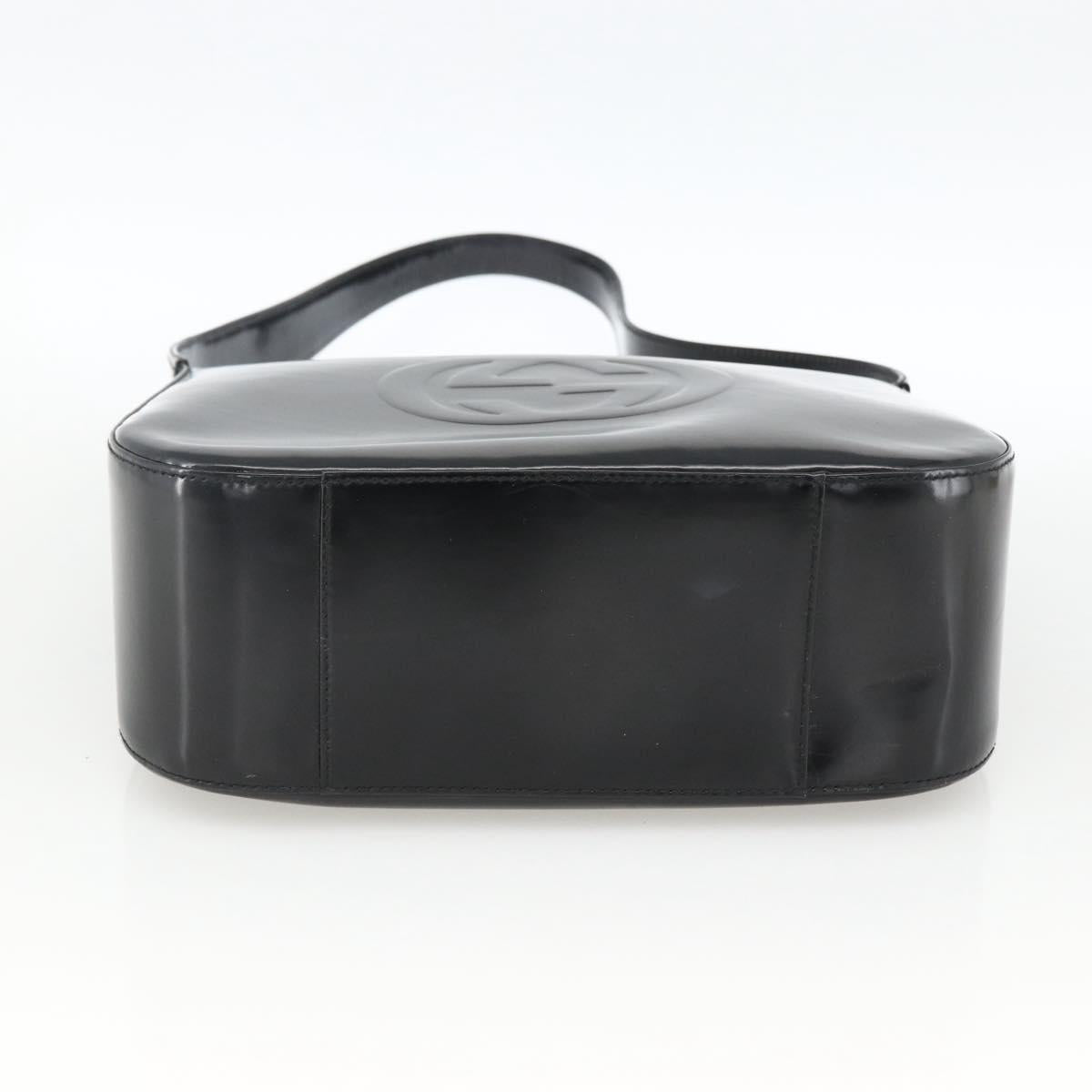 GUCCI Shoulder Bag Patent leather Black 001 3754 1703 Auth ARZ352