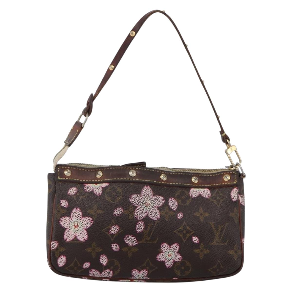 LOUIS VUITTON Cherry Blossom Pochette Accessoires Pouch M92006 LV Auth ARZ358
