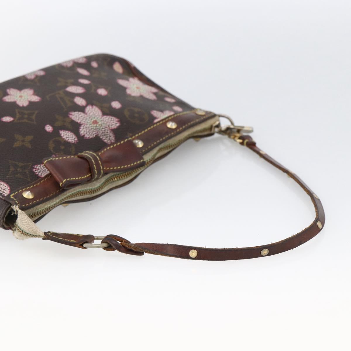 LOUIS VUITTON Cherry Blossom Pochette Accessoires Pouch M92006 LV Auth ARZ358