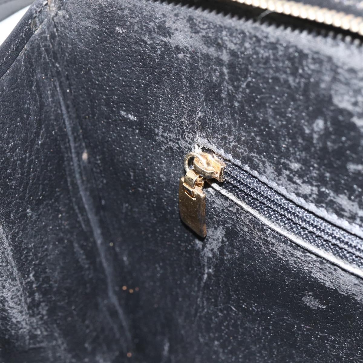 CELINE Macadam Canvas Hand Bag PVC Leather 2way Black Gold Auth ARZ365