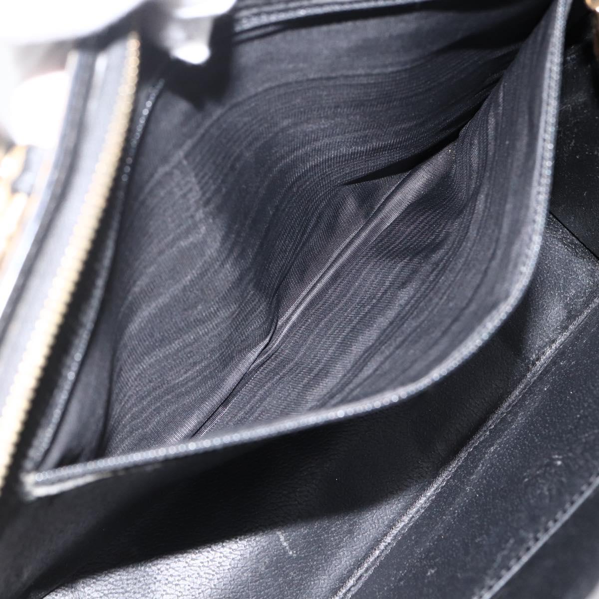 CELINE Macadam Canvas Hand Bag PVC Leather 2way Black Gold Auth ARZ365