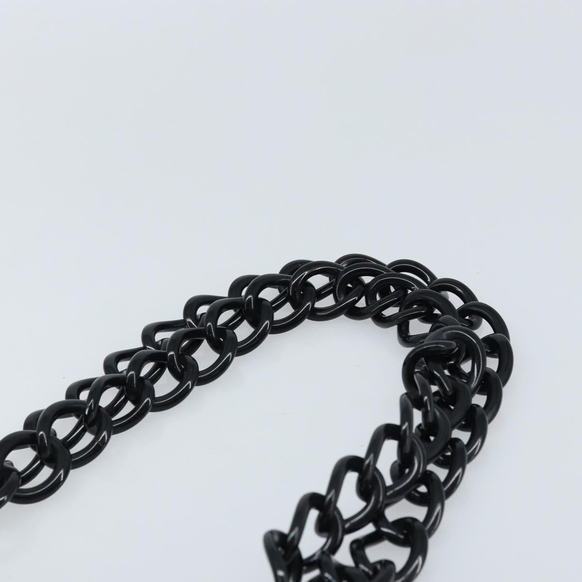 CHANEL Chain Tote Bag Vinyl Black CC Auth ARZ371