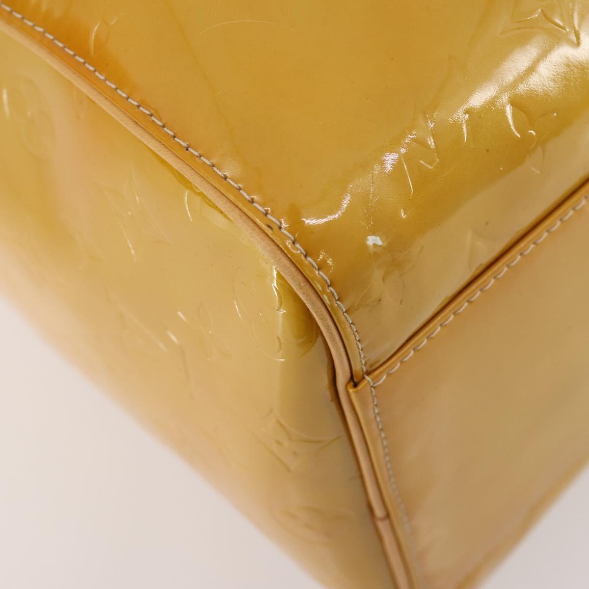 LOUIS VUITTON Monogram Vernis Mercer Boston Bag Beige M91000 LV Auth ARZ413
